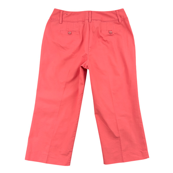 Larry Levine Coral Color Cotton Blend Belt Loop Capri Pants Womens Size 12 - Picture 2 of 8